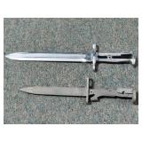 2 BAYONETS MISSING HANDLES: MILPAR COL M6 AND U.F.