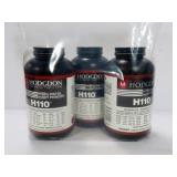 3 - 1 LB. CANS OF HODGDON H110 POWDER