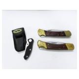 3 SINGLE BLADE/LOCK BLADE POCKET KNIVES: 2 SHEFFIE