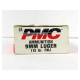 50 ROUNDS PMC 9 MM LUGER AMMUNITION