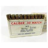 100 ROUNDS CALIBER .30 MATCH AMMUNITION