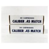 100 ROUNDS CALIBER .45 MATCH AMMUNITION
