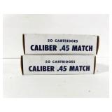 100 ROUNDS CALIBER .45 MATCH AMMUNITION