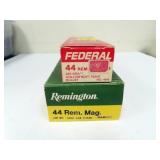 70 ROUNDS FED. & REM. .44 REM MAG AMMO