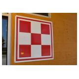 PAIR RED & WHITE SIGNS