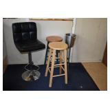 THREE STOOLS AND VASE