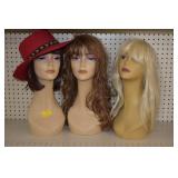 THREE MANNEQUIN HEADS