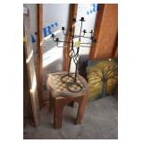 TABLE AND CANDLEHOLDER PAIR