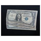 3 SERIES 1957 $1 SILVER CERTIFICATES