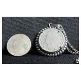1904 LIBERTY "V" NICKEL IN PENDANT W/CHAIN AND