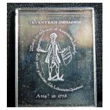 1977 MASSACHUSETTS 17 SHILLINGS 1775 STERLING