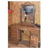 OAK VANITY W/ MIRROR