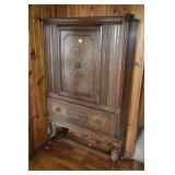 DEPRESSION ERA OAK CHINA CABINET