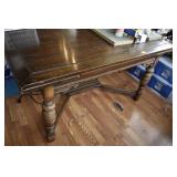 DEPRESSION ERA OAK DINING TABLE & 6 CHAIRS