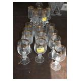 19 ETCHED GLASSES GOLD RIM