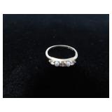 14K GOLD PEARL AND CZ RING - SIZE: 8 -