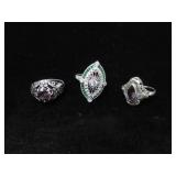 3 STERLING SILVER RINGS