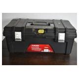 37194- HUSKY TOOL BOX AND ASSORTED CLAMPS