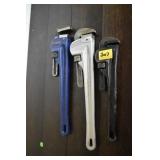 3 PIPE WRENCHES