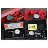 2-STARRETT AND 2 INTERAPID DIAL INDICATORS