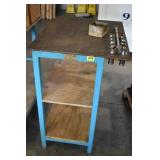 METAL AND  WOOD TABLE AND BITS