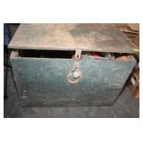 WOODEN BOX WITH ASSORTED HORSE TACK