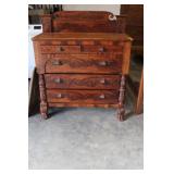 ANTIQUE BURL MAHOGANY GENT CHEST