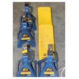 4 JACK STANDS AND WHEEL SCOCH