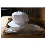 BOXES OF WHITE TRUCKER STYLE HATS