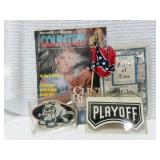 SELECTION OF COLLECTIBLES: PLAYING CARDS, EARRINGS