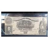 1861 CONFEDERATE $10 (T-30) "SWEET POTATO DINNER"