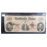 1861 CONFEDERATE $10 (T-26) NOTE