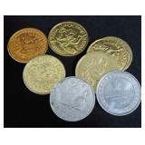 8 VINTAGE MARDI GRAS TOKENS