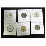 6 STATE SALES TAX TOKENS