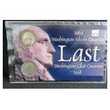 LAST SILVER AND CLAD WASHINGTON 2 QUARTER SET