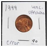 1999 PENNY ERROR - OFFSTRIKE