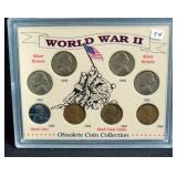 WWII OBSOLETE COIN SET - 8 COINS: 4 SILVER WAR NIC