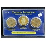 THOMAS JEFFERSON 3 PRESIDENTIAL DOLLAR SET