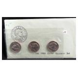 1980 SUSAN B. ANTHONY DOLLAR SET - 3 COINS