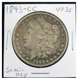 1893-CC MORGAN SILVER DOLLAR
