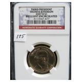 2007-D THOMAS JEFFERSON PRESIDENTIAL DOLLAR - BU
