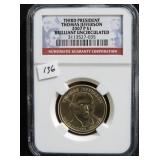 2007-P THOMAS JEFFERSON PRESIDENTIAL DOLLAR - BU