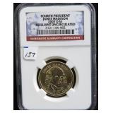 2007-D JAMES MADISON PRESIDENTIAL DOLLAR - BU
