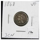 1868 THREE CENT NICKEL