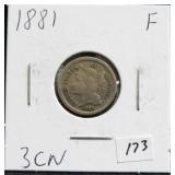 1881 THREE CENT NICKEL