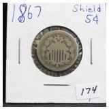 1867 SHIELD NICKEL