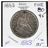1853 SEATED LIBERTY HALF DOLLAR