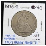 1876-S SEATED LIBERTY HALF DOLLAR