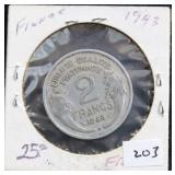 1943 FRENCH 25 FRANCS - WWII