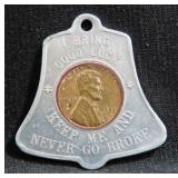 1953-D GOOD LUCK PENNY - LIBERTY BELL, WASHINGTON